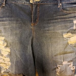 Pair of TORRID PREMIUM JEANS CUTOFF SHORTS SIZE 26